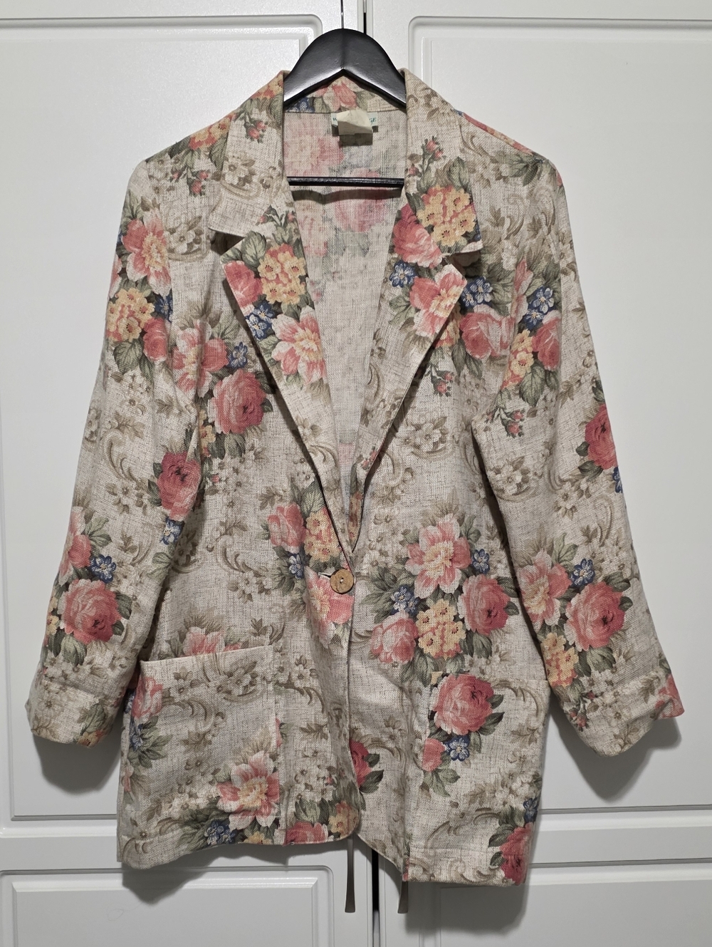 Vintage Willow Ridge Womens Floral Blazer Lightweight Boho Cottagecore Feminine